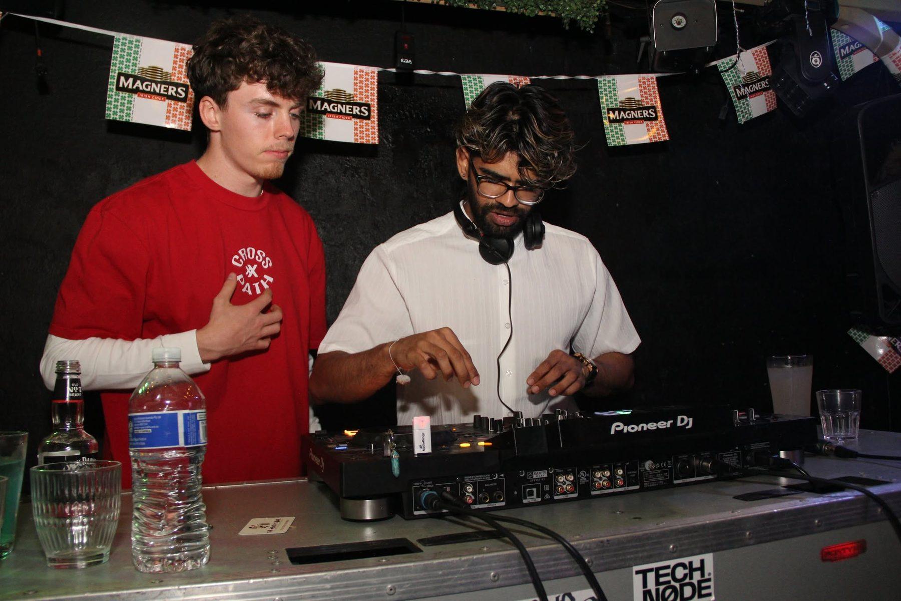 Dr Darp playing back to back with another DJ at Varsity Waterford